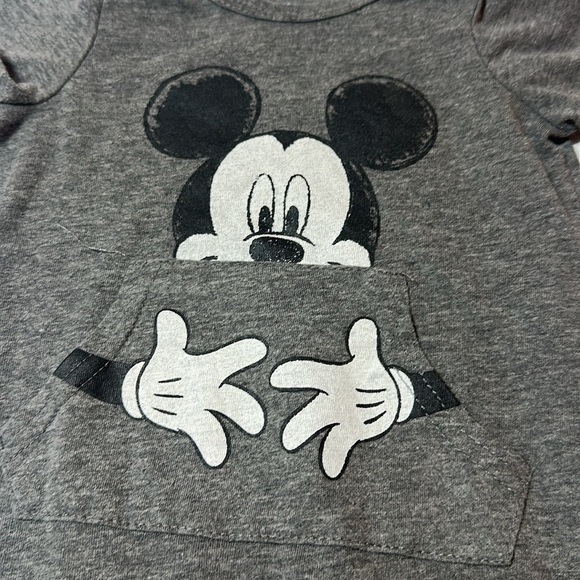Disney Baby Charcoal Gray Romper with Mickey Mouse Design - Picture 2 of 3